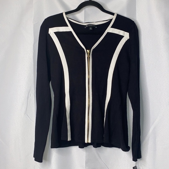 INC Colorblocked Zip Cardigan - Picture 3 of 9